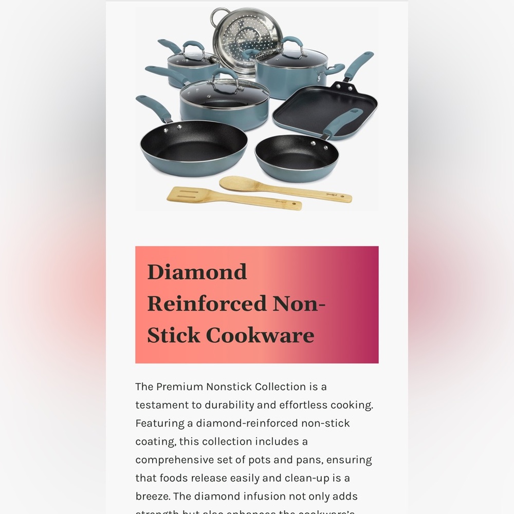 Turquoise 12 piece Non-Stick Cookware Set for the Kitchen